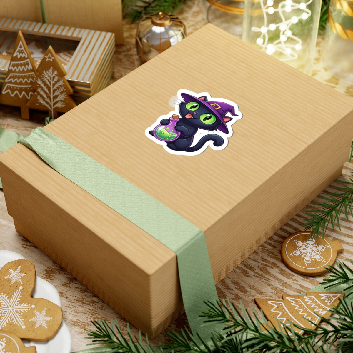 Witch Cat - Cute Black Cat Decal