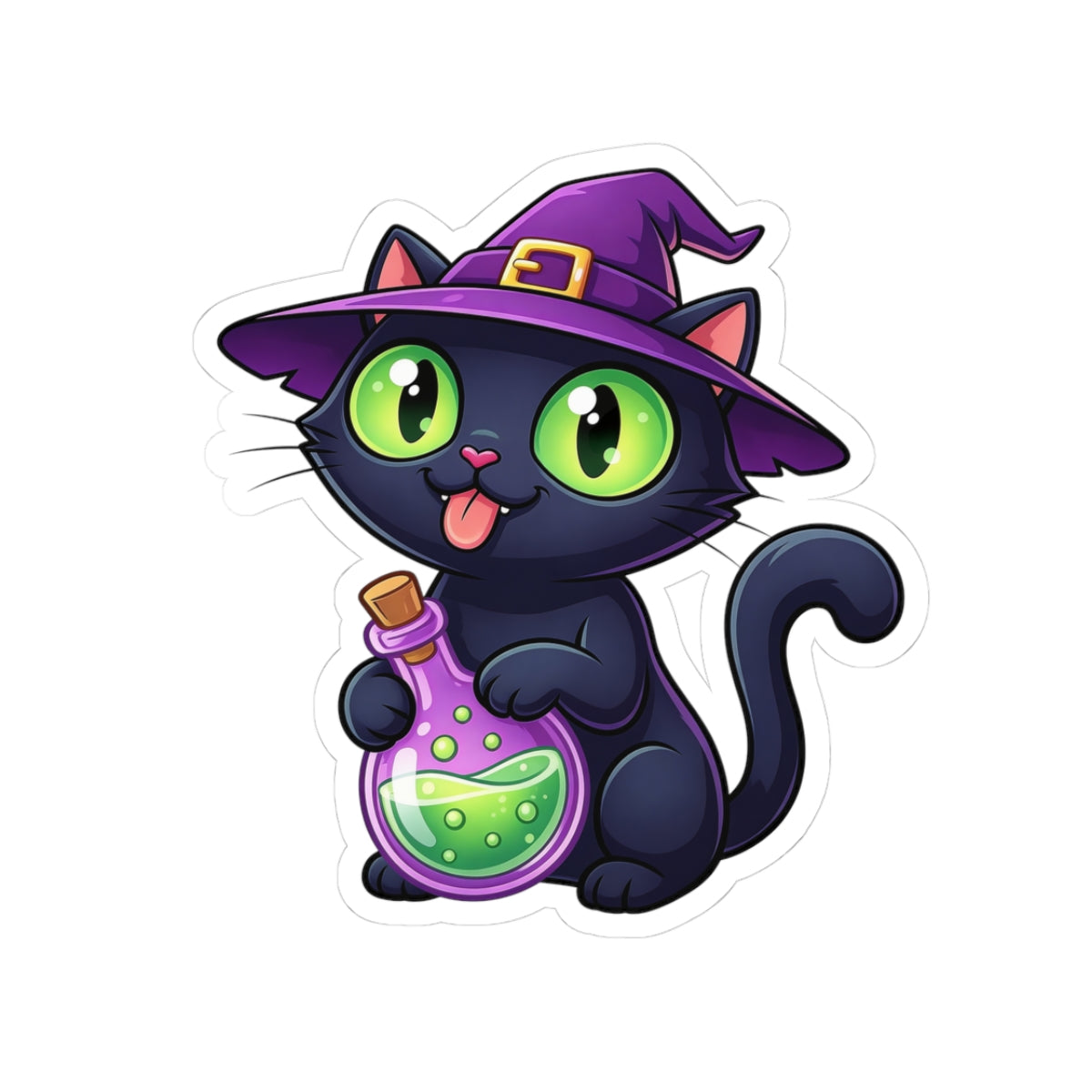 Witch Cat - Cute Black Cat Decal