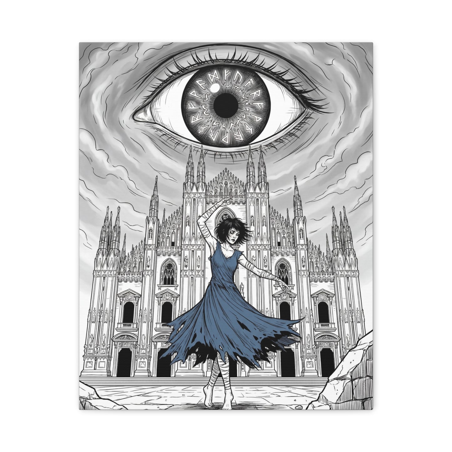 Gothic Watcher Canvas Print — Dancing Under Eyelight