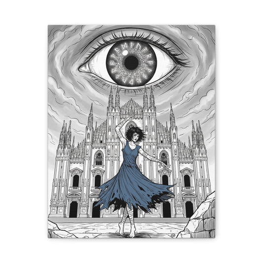 Gothic Watcher Canvas Print — Dancing Under Eyelight
